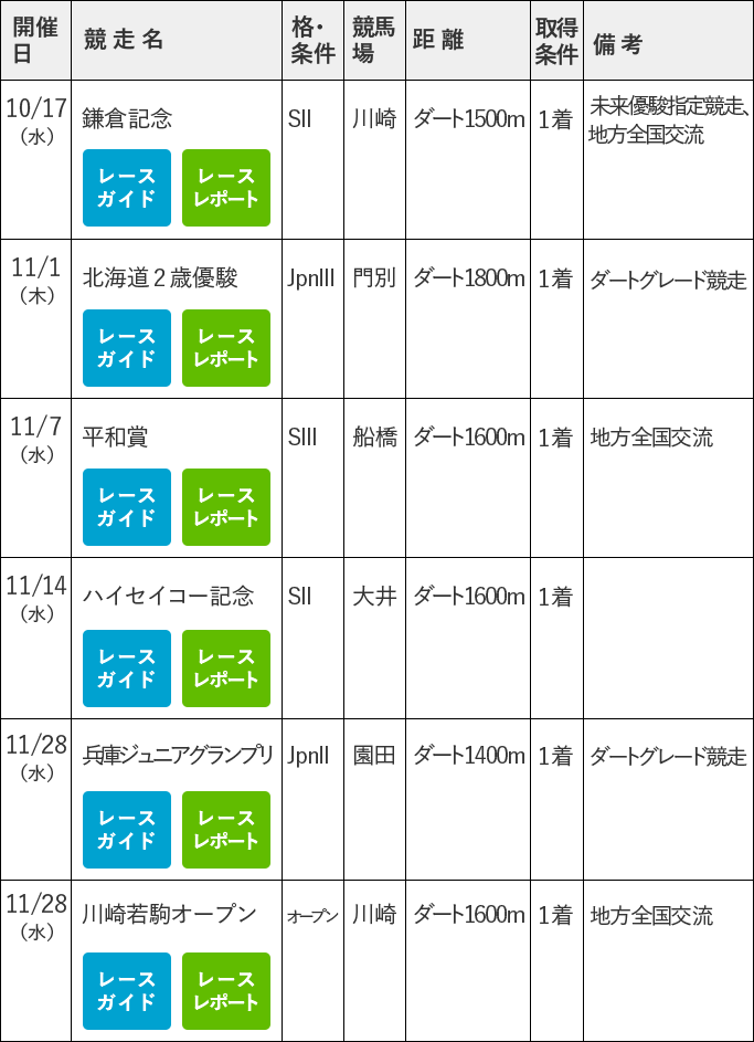 全日本2歳優駿への道